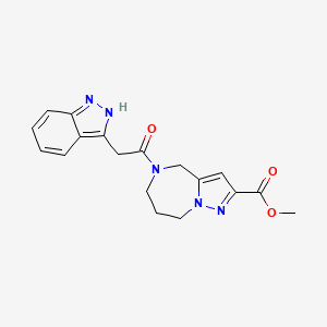 molecular formula C18H19N5O3 B4116052 methyl 5-(1H-indazol-3-ylacetyl)-5,6,7,8-tetrahydro-4H-pyrazolo[1,5-a][1,4]diazepine-2-carboxylate 