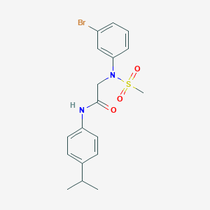 molecular formula C18H21BrN2O3S B411606 2-[3-bromo(methylsulfonyl)anilino]-N-(4-isopropylphenyl)acetamide 
