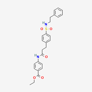 ethyl 4-{[3-(4-{[(2-phenylethyl)amino]sulfonyl}phenyl)propanoyl]amino}benzoate