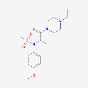molecular formula C17H27N3O4S B4116071 N-[2-(4-ethyl-1-piperazinyl)-1-methyl-2-oxoethyl]-N-(4-methoxyphenyl)methanesulfonamide 