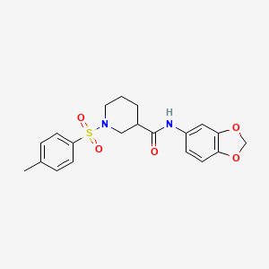molecular formula C20H22N2O5S B4116086 N-1,3-benzodioxol-5-yl-1-[(4-methylphenyl)sulfonyl]-3-piperidinecarboxamide 