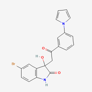 molecular formula C20H15BrN2O3 B4116089 5-bromo-3-hydroxy-3-{2-oxo-2-[3-(1H-pyrrol-1-yl)phenyl]ethyl}-1,3-dihydro-2H-indol-2-one 