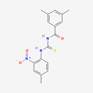 molecular formula C17H17N3O3S B4116099 3,5-dimethyl-N-{[(4-methyl-2-nitrophenyl)amino]carbonothioyl}benzamide 