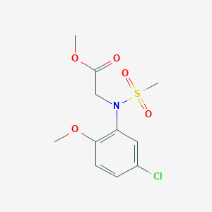 molecular formula C11H14ClNO5S B411612 Methyl [5-chloro-2-methoxy(methylsulfonyl)anilino]acetate 