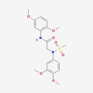 molecular formula C19H24N2O7S B411613 2-[3,4-dimethoxy(methylsulfonyl)anilino]-N-(2,5-dimethoxyphenyl)acetamide 