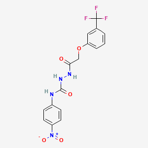 molecular formula C16H13F3N4O5 B4116131 N-(4-nitrophenyl)-2-{[3-(trifluoromethyl)phenoxy]acetyl}hydrazinecarboxamide 