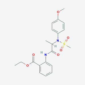 Ethyl 2-({2-[4-methoxy(methylsulfonyl)anilino]propanoyl}amino)benzoate