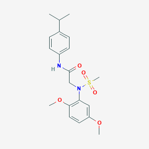 molecular formula C20H26N2O5S B411615 2-[2,5-dimethoxy(methylsulfonyl)anilino]-N-(4-isopropylphenyl)acetamide 