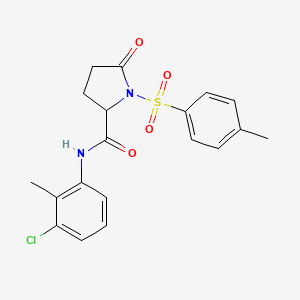 molecular formula C19H19ClN2O4S B4116165 N-(3-chloro-2-methylphenyl)-1-[(4-methylphenyl)sulfonyl]-5-oxoprolinamide 