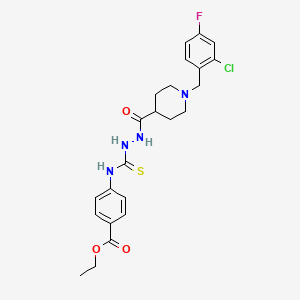 molecular formula C23H26ClFN4O3S B4116170 ethyl 4-{[(2-{[1-(2-chloro-4-fluorobenzyl)-4-piperidinyl]carbonyl}hydrazino)carbonothioyl]amino}benzoate 