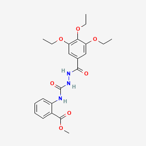 molecular formula C22H27N3O7 B4116186 methyl 2-({[2-(3,4,5-triethoxybenzoyl)hydrazino]carbonyl}amino)benzoate 