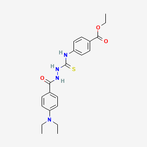 molecular formula C21H26N4O3S B4116192 ethyl 4-[({2-[4-(diethylamino)benzoyl]hydrazino}carbonothioyl)amino]benzoate 