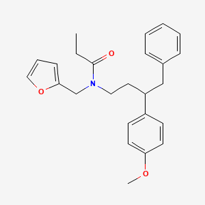 molecular formula C25H29NO3 B4116217 N-(2-furylmethyl)-N-[3-(4-methoxyphenyl)-4-phenylbutyl]propanamide 