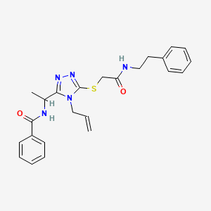 molecular formula C24H27N5O2S B4116222 N-{1-[4-allyl-5-({2-oxo-2-[(2-phenylethyl)amino]ethyl}thio)-4H-1,2,4-triazol-3-yl]ethyl}benzamide 