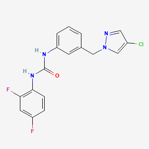 molecular formula C17H13ClF2N4O B4116231 N-{3-[(4-chloro-1H-pyrazol-1-yl)methyl]phenyl}-N'-(2,4-difluorophenyl)urea 
