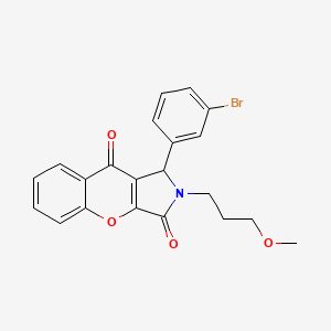 molecular formula C21H18BrNO4 B4116232 1-(3-bromophenyl)-2-(3-methoxypropyl)-1,2-dihydrochromeno[2,3-c]pyrrole-3,9-dione 