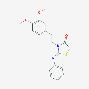 molecular formula C19H20N2O3S B411624 3-[2-(3,4-Dimethoxyphenyl)ethyl]-2-(phenylimino)-1,3-thiazolidin-4-one 