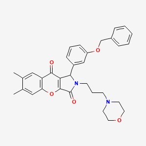 molecular formula C33H34N2O5 B4116241 1-[3-(benzyloxy)phenyl]-6,7-dimethyl-2-[3-(4-morpholinyl)propyl]-1,2-dihydrochromeno[2,3-c]pyrrole-3,9-dione 
