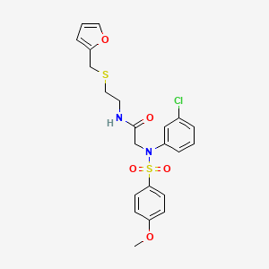 molecular formula C22H23ClN2O5S2 B4116245 N~2~-(3-chlorophenyl)-N~1~-{2-[(2-furylmethyl)thio]ethyl}-N~2~-[(4-methoxyphenyl)sulfonyl]glycinamide 