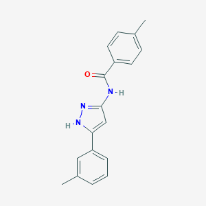 molecular formula C18H17N3O B411626 4-methyl-N-[5-(3-methylphenyl)-1H-pyrazol-3-yl]benzamide 