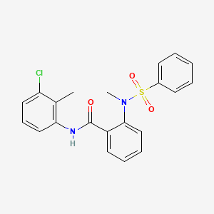 molecular formula C21H19ClN2O3S B4116263 N-(3-chloro-2-methylphenyl)-2-[methyl(phenylsulfonyl)amino]benzamide 