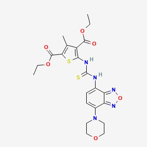 molecular formula C22H25N5O6S2 B4116271 diethyl 3-methyl-5-[({[7-(4-morpholinyl)-2,1,3-benzoxadiazol-4-yl]amino}carbonothioyl)amino]-2,4-thiophenedicarboxylate 