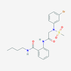 molecular formula C20H24BrN3O4S B4116292 2-{[N-(3-bromophenyl)-N-(methylsulfonyl)glycyl]amino}-N-butylbenzamide 