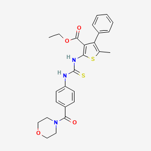 molecular formula C26H27N3O4S2 B4116321 ethyl 5-methyl-2-[({[4-(4-morpholinylcarbonyl)phenyl]amino}carbonothioyl)amino]-4-phenyl-3-thiophenecarboxylate 
