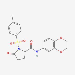 molecular formula C20H20N2O6S B4116326 N-(2,3-dihydro-1,4-benzodioxin-6-yl)-1-[(4-methylphenyl)sulfonyl]-5-oxoprolinamide 