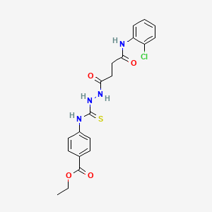 molecular formula C20H21ClN4O4S B4116334 ethyl 4-{[(2-{4-[(2-chlorophenyl)amino]-4-oxobutanoyl}hydrazino)carbonothioyl]amino}benzoate 