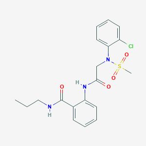 molecular formula C19H22ClN3O4S B4116342 2-{[N-(2-chlorophenyl)-N-(methylsulfonyl)glycyl]amino}-N-propylbenzamide 