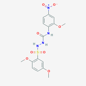 molecular formula C16H18N4O8S B4116353 2-[(2,5-dimethoxyphenyl)sulfonyl]-N-(2-methoxy-4-nitrophenyl)hydrazinecarboxamide 