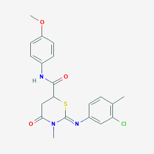 2-[(3-chloro-4-methylphenyl)imino]-N-(4-methoxyphenyl)-3-methyl-4-oxo-1,3-thiazinane-6-carboxamide