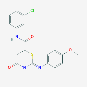 (2Z)-N-(3-chlorophenyl)-2-[(4-methoxyphenyl)imino]-3-methyl-4-oxo-1,3-thiazinane-6-carboxamide