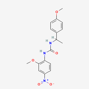 molecular formula C17H19N3O5 B4116392 N-(2-methoxy-4-nitrophenyl)-N'-[1-(4-methoxyphenyl)ethyl]urea 