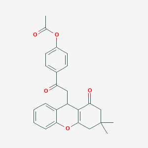 molecular formula C25H24O5 B4116399 4-[2-(3,3-dimethyl-1-oxo-2,3,4,9-tetrahydro-1H-xanthen-9-yl)acetyl]phenyl acetate 