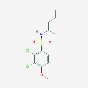 molecular formula C12H17Cl2NO3S B4116407 2,3-dichloro-4-methoxy-N-(1-methylbutyl)benzenesulfonamide 