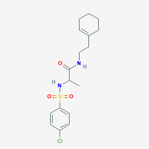 molecular formula C17H23ClN2O3S B4116413 N~2~-[(4-chlorophenyl)sulfonyl]-N~1~-[2-(1-cyclohexen-1-yl)ethyl]alaninamide 