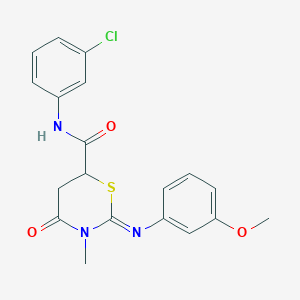 molecular formula C19H18ClN3O3S B411643 (2Z)-N-(3-chlorophenyl)-2-[(3-methoxyphenyl)imino]-3-methyl-4-oxo-1,3-thiazinane-6-carboxamide CAS No. 335419-40-4