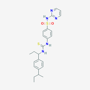 molecular formula C24H29N5O2S2 B4116431 4-[({[1-(4-sec-butylphenyl)propyl]amino}carbonothioyl)amino]-N-2-pyrimidinylbenzenesulfonamide 