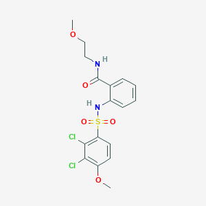 molecular formula C17H18Cl2N2O5S B4116448 2-{[(2,3-dichloro-4-methoxyphenyl)sulfonyl]amino}-N-(2-methoxyethyl)benzamide CAS No. 701924-08-5