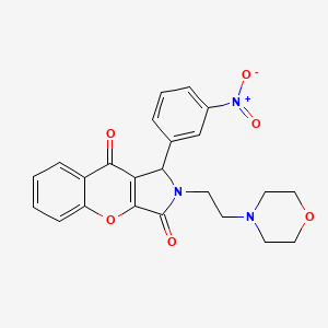 molecular formula C23H21N3O6 B4116453 2-[2-(4-morpholinyl)ethyl]-1-(3-nitrophenyl)-1,2-dihydrochromeno[2,3-c]pyrrole-3,9-dione 