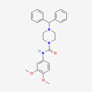 N-(3,4-dimethoxyphenyl)-4-(diphenylmethyl)-1-piperazinecarboxamide
