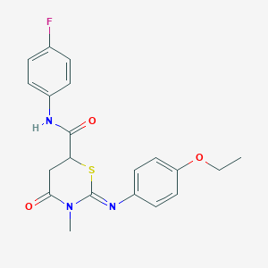 (2Z)-2-[(4-ethoxyphenyl)imino]-N-(4-fluorophenyl)-3-methyl-4-oxo-1,3-thiazinane-6-carboxamide