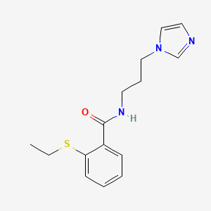 molecular formula C15H19N3OS B4116471 2-(ethylthio)-N-[3-(1H-imidazol-1-yl)propyl]benzamide 