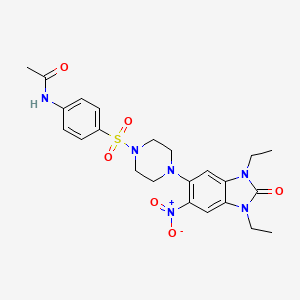 molecular formula C23H28N6O6S B4116504 N-(4-{[4-(1,3-diethyl-6-nitro-2-oxo-2,3-dihydro-1H-benzimidazol-5-yl)-1-piperazinyl]sulfonyl}phenyl)acetamide 