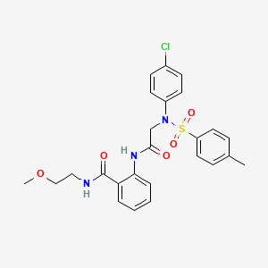 molecular formula C25H26ClN3O5S B4116509 2-({N-(4-chlorophenyl)-N-[(4-methylphenyl)sulfonyl]glycyl}amino)-N-(2-methoxyethyl)benzamide 