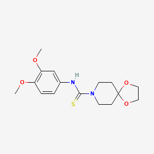 molecular formula C16H22N2O4S B4116524 N-(3,4-dimethoxyphenyl)-1,4-dioxa-8-azaspiro[4.5]decane-8-carbothioamide 