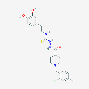 molecular formula C24H30ClFN4O3S B4116538 2-{[1-(2-chloro-4-fluorobenzyl)-4-piperidinyl]carbonyl}-N-[2-(3,4-dimethoxyphenyl)ethyl]hydrazinecarbothioamide 