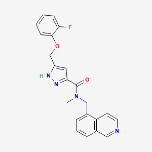 molecular formula C22H19FN4O2 B4116544 5-[(2-fluorophenoxy)methyl]-N-(5-isoquinolinylmethyl)-N-methyl-1H-pyrazole-3-carboxamide 